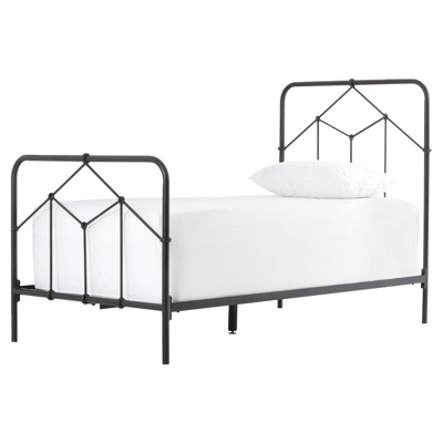Saar Industrial Loft Black Geometric European Design Iron Bed - Twin