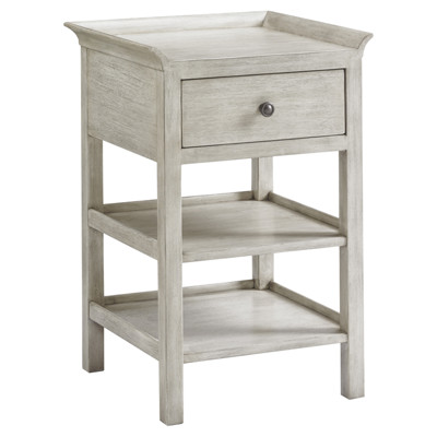 Pellham Modern Classic Whitewash Wood Top Nightstand