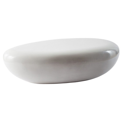 Maxim Modern Classic Gel White Resin Outdoor Block Coffee Table - Large