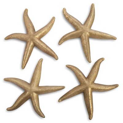 Xerxes Coastal Gold Leaf Starfish Wall Sculpture Set - Large
