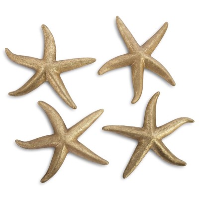 Xerxes Coastal Gold Leaf Starfish Wall Sculpture Set - Medium