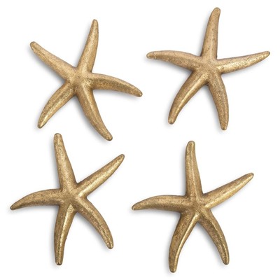 Xerxes Coastal Gold Leaf Starfish Wall Sculpture Set - Small