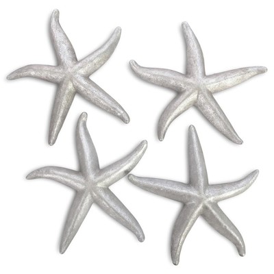 Xerxes Silver Leaf Starfish Wall Sculpture Set - Large