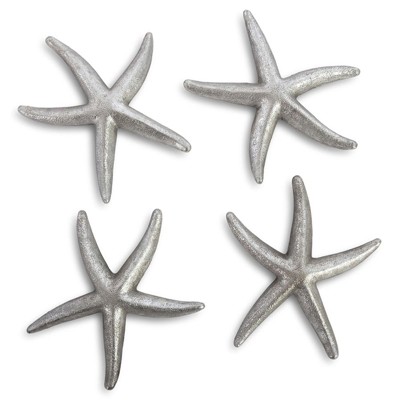 Xerxes Silver Leaf Starfish Wall Sculpture Set - Small