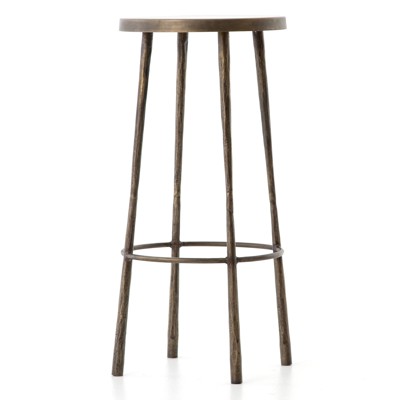 Vito Modern Classic Antique Brass Round Bar Stool