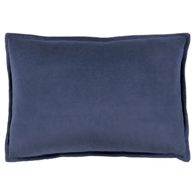 Anika Modern Classic Navy Velvet Flange Down Lumbar Pillow - 13x19