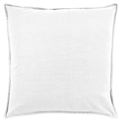 Anika Modern Classic Light Grey Velvet Flange Down Pillow - 18x18