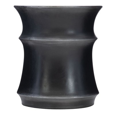 Samantha Modern Classic Black Concrete Round Outdoor Side End Table