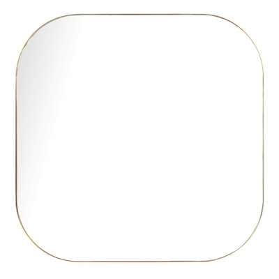 Ian Modern Classic Gold Stainless Steel Square Wall Mirror - Large