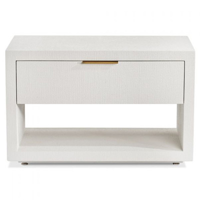 Montaigne Modern Classic White Upholstered Wood Nightstand