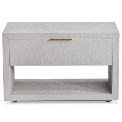 Montaigne Modern Classic Grey Upholstered Wood Nightstand