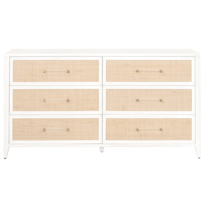 white wicker dresser 6 drawer Home Decorators Collection Marsden Mid-Century Modern Ivory 6-Drawers 54 in. Rattan Cane without Mirror 05.634-442 this dresser exudes a clean WHITE WICKER DRESSER 6 DRAWER