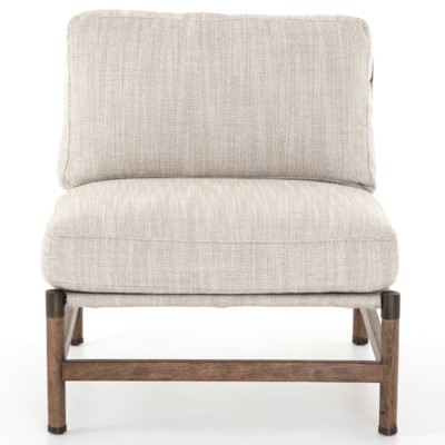 Phei Modern Classic Beige Performance Brown Wood Occasional Chair
