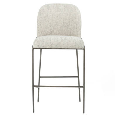 Grayson Astrud Upholstered Lyon Pewter Brushed Slate Bar Stool