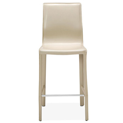 Jada Modern Classic Beige Leather Upholstered Iron Counter Stool