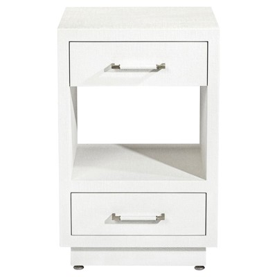 Taylor Modern Classic White Linen Nightstand - Small