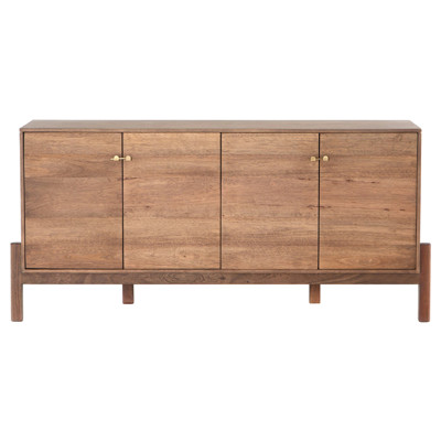 Rissa Mid Century Modern Brown Acacia Wood Sideboard