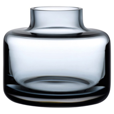 Mini Magnolia Modern Classic Steel Blue Crystal Wide Vase