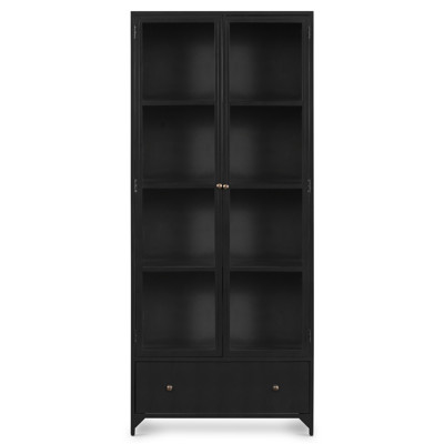 Belmont Shadow Box Black Weathered Bronze Tempered Glass Display Cabinet