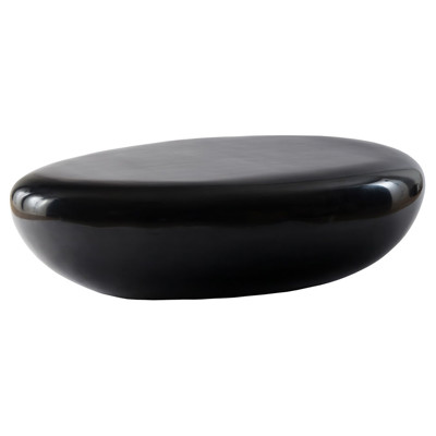Maxim Modern Classic Gel Black Resin Outdoor Block Coffee Table - Large