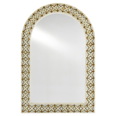 Currey & Company 1000-0089 Ellaria 48.25 X 32.75 inch Natural and Brass Wall Mirror