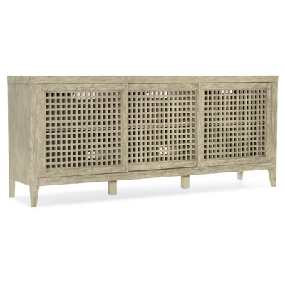Bella Coastal Beach White Wood Media Cabinet