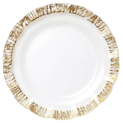 Rufolo Modern Classic Gold Rim Glass Charger