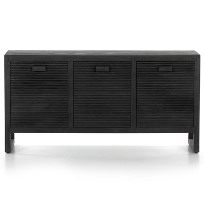 Maya Lorne 59" Mango Wood Dark Reeded Totem Media Console