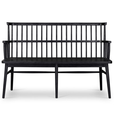 Penny Rustic Lodge Matte Black Wood Bench