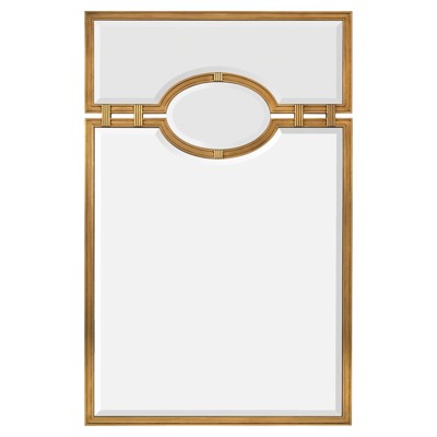 John Richard Toscana Updated Traditional Brown Wood Beveled Wall Mirror