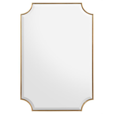 John-Richard Priora Modern Classic Gold Metal Rectangular Wall Mounted Mirror