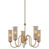 Vivienne Modern Amber Glass 5 Light Candle Style Chandelier