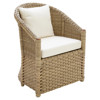 Crofter's Cream Performance Natural Wicker Outdoor Dining Arm Chair