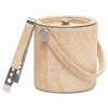 Browmley Rustic Lodge Beige Hair on Hide Ice Bucket with Tong