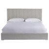 Veena Modern Grey Performance Upholstered White Wood Wall Tufted Bed - Queen