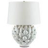 Daine French Country Antique White Ceramic Artichoke Bedside Table Lamp