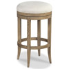 Remington Modern Classic Cream Performance Brown Oak Wood Swivel Counter Stool