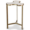Anastasia Hollywood Regency Antique Gold White Marble Jigsaw Puzzle Table