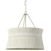 Palecek Cassidy Coastal Beach White Woven Abaca Rope Metal Frame Chandelier