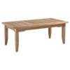 Eliora Coastal Beach Natural Teak Wood Outdoor Rectangular Coffee Table