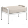 Callie Beige Upholstered White Aluminum Outdoor Rectangular Ottoman