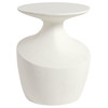 Palecek Chelsea Industrial Loft White Stonecast Round Outdoor Side Table - Small