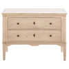 Linnea Updated Traditional Beige Oak Wood Nightstand