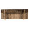 Beth Rustic Black Distressed Iron Top Brown Oak Wood Rectangular Console Table