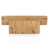 Mariss Rustic Lodge Natural Brown Oak Wood Rectangular Console Table