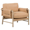 Henry Rustic Lodge Brown Upholstered Wood Frame Arm Chair