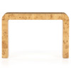 Cynthia Rustic Lodge Natural Brown Burl Wood Rectangular Console Table
