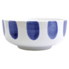 Santorini Global Bazaar White Ceramic Blue Dot Footed Serving Bowl