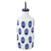 Santorini Global Bazaar White Ceramic Blue Dot Olive Oil Bottle