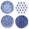Santorini Global Bazaar Blue Ceramic Salad Plates - Set of 4